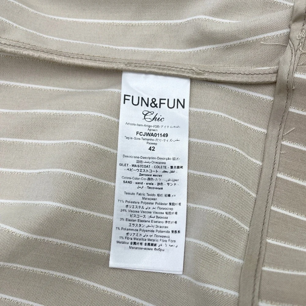 FUN&FUN Vest Waistcoat Top Girls 16 Womens XS/S‎ Tie Front Sophisticated Chic